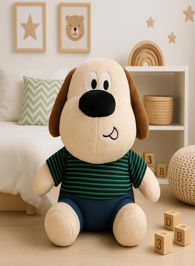 DTR Creation Cute Dog Soft Toy with Clothes | Super Soft Plush Puppy Stuffed Animal | Adorable Cuddly Toy Gift for Kids, Boys & Girls ? Beige & Brown (45 cm) - Image 3